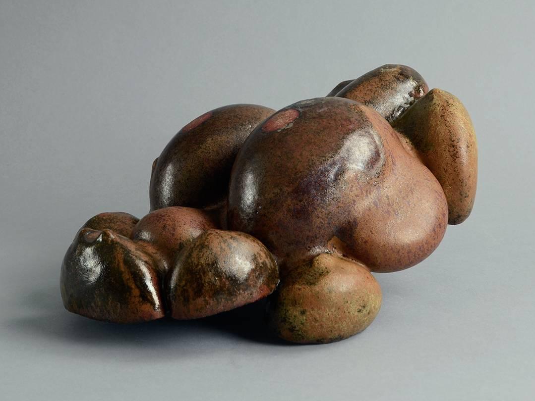 Glazed Unique Stoneware Sculptural Form Vy Beate Kuhn, Own Studio, Germany For Sale