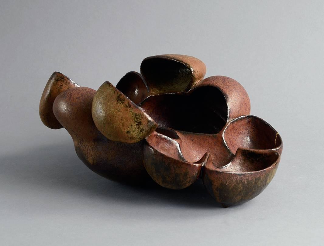 Ceramic Unique Stoneware Sculptural Form Vy Beate Kuhn, Own Studio, Germany For Sale
