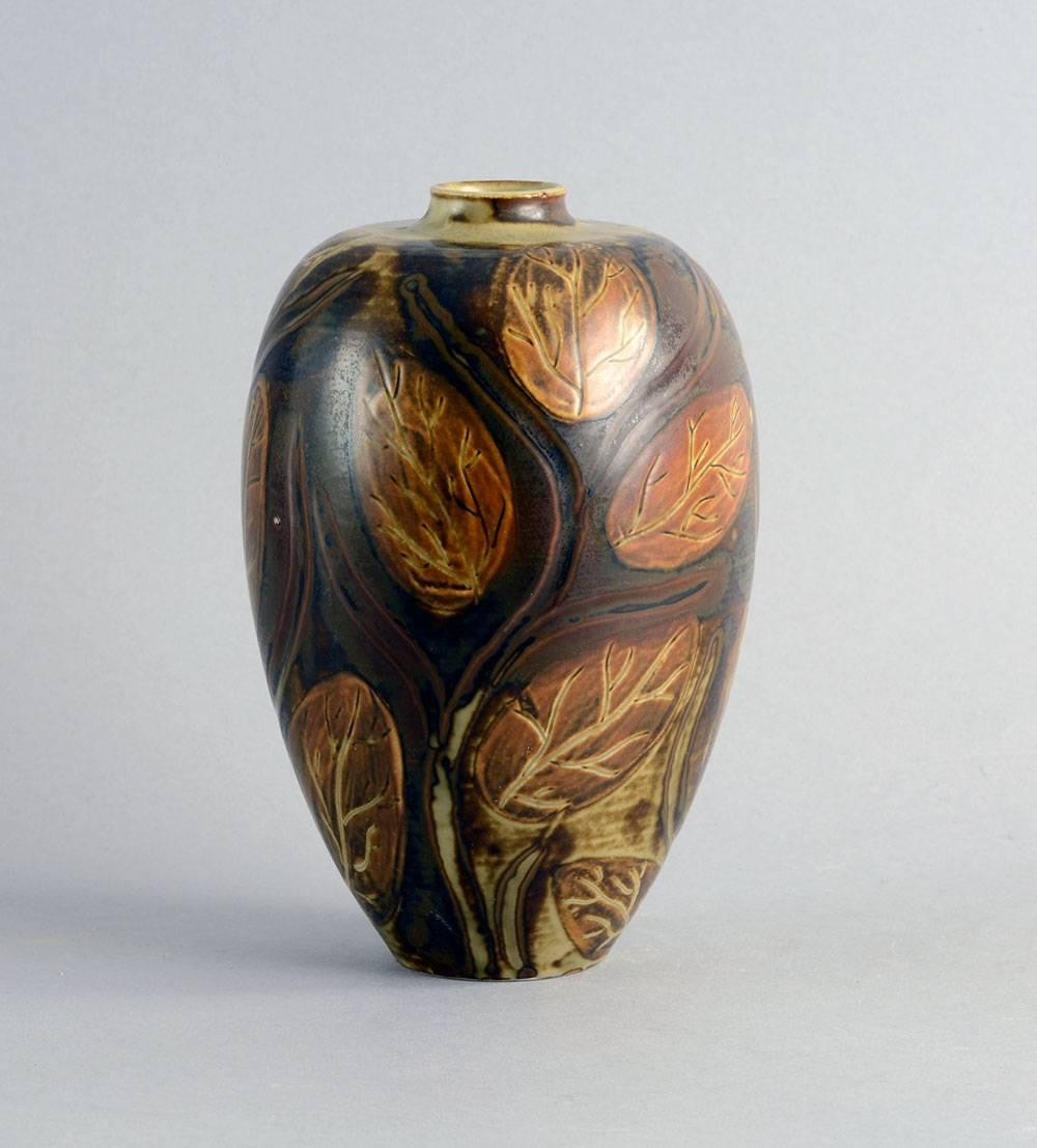 Danish Unique Stoneware Vase by Gerd Bogelund for Royal Copenhagen, 1950s For Sale
