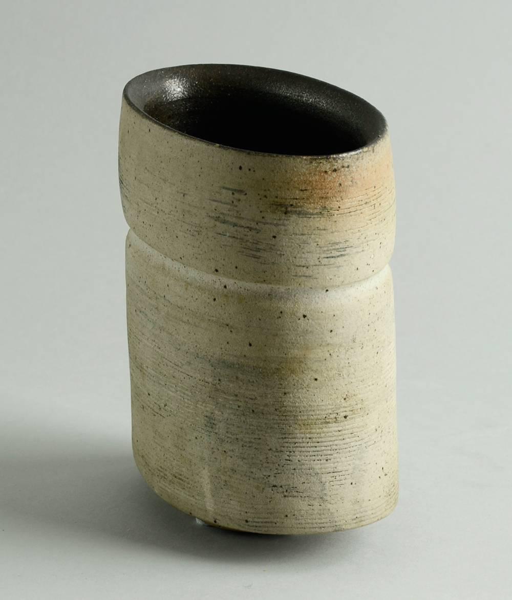 Glazed Unique Stoneware Vase by Fritz Vehring, Own Studio, Germany For Sale