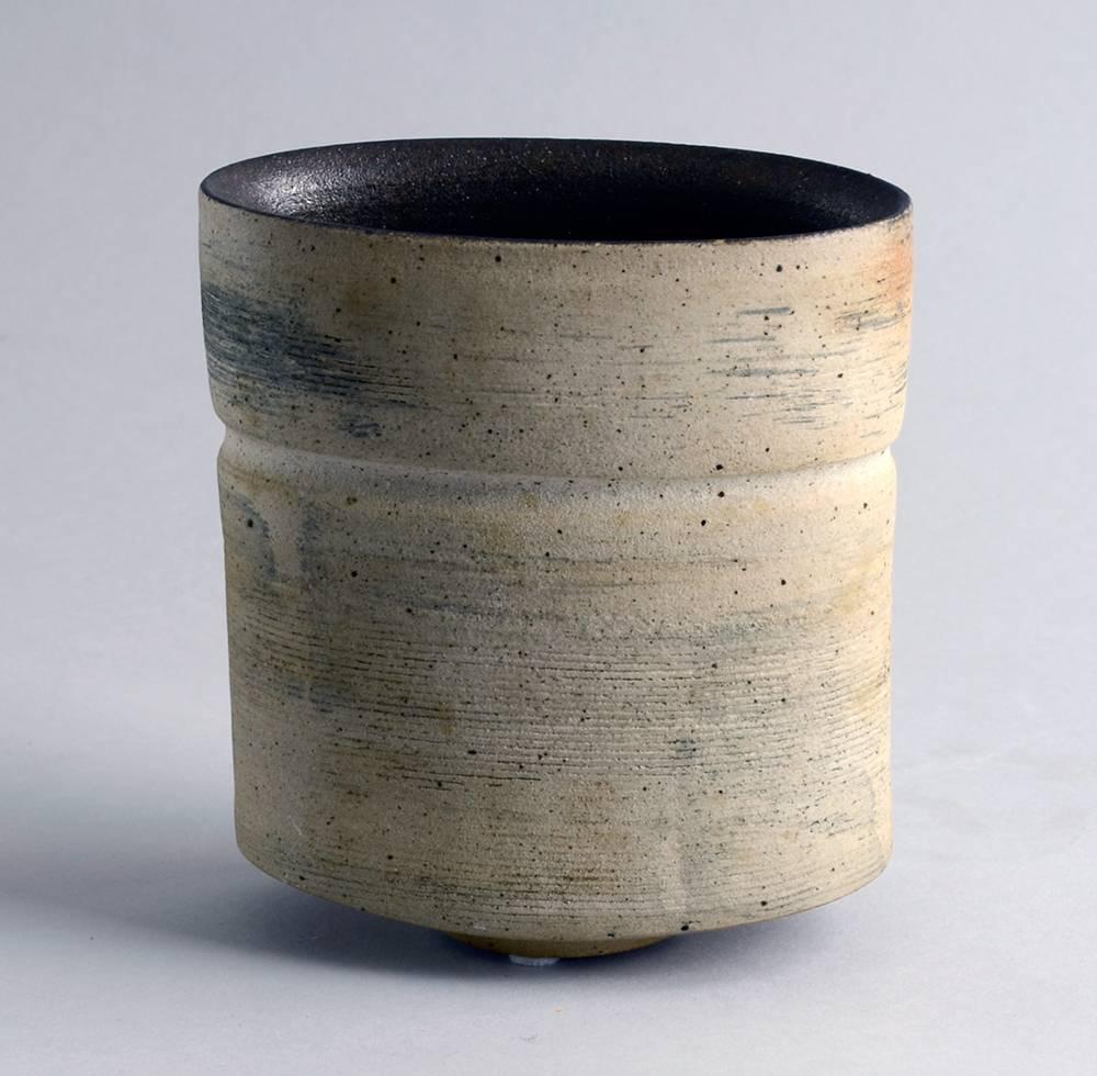 Brutalist Unique Stoneware Vase by Fritz Vehring, Own Studio, Germany For Sale