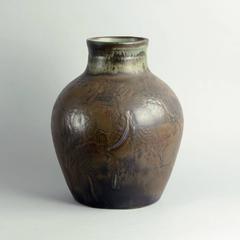 Très grand vase Art nouveau d'Ebbe Sadolin pour Bing & Grondahl, années 1930
