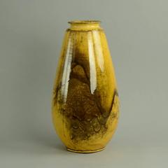 Earthenware Vase with Yellow Glaze by Svend Hammershøi for Herman Kahler