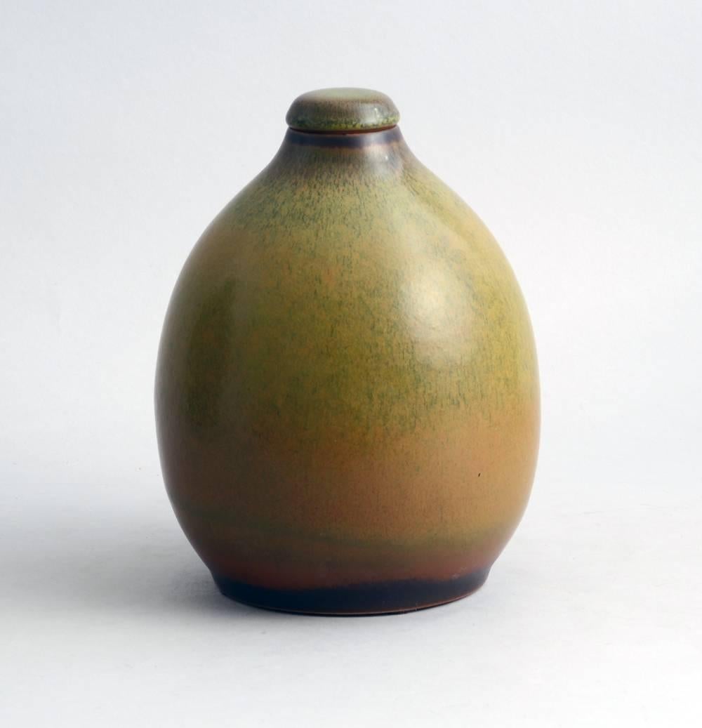 Scandinavian Modern Stoneware Jar by Ebbe Sadolin for Bing & Grondahl, 1940s For Sale