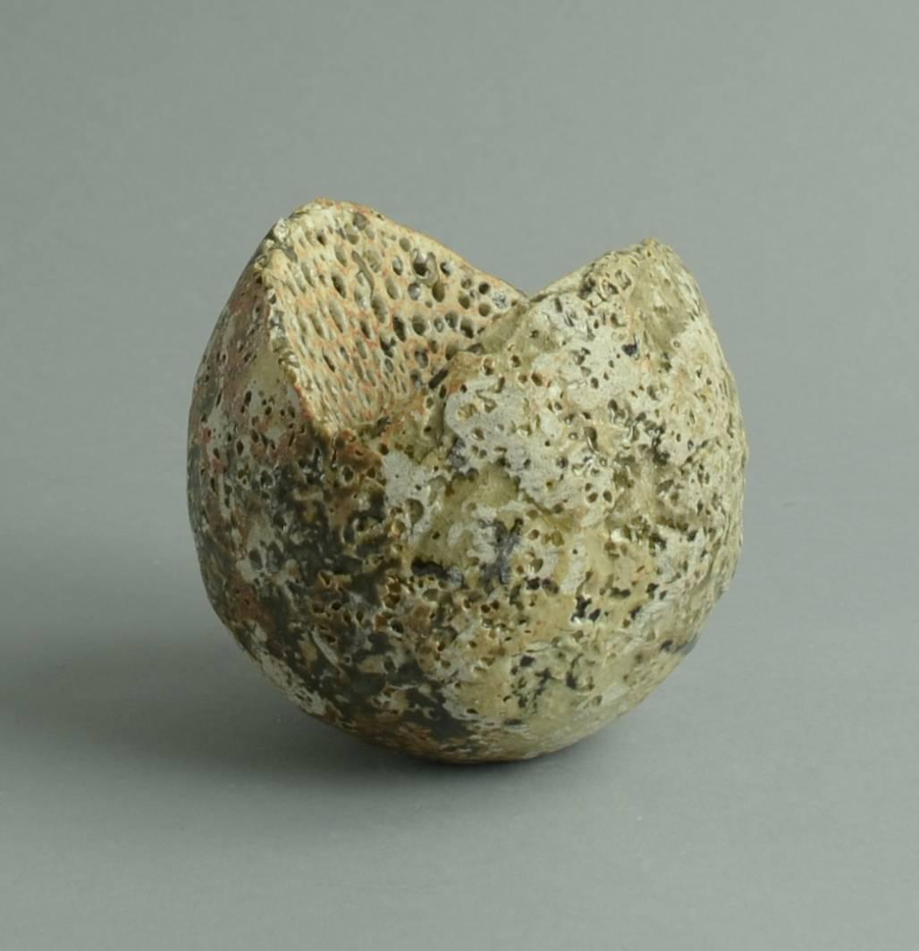 Glazed Unique Stoneware Sculptural Form For Sale