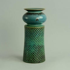 Stoneware Vase with Turquoise Glaze by Stig Lindberg for Gustavsberg, 1963