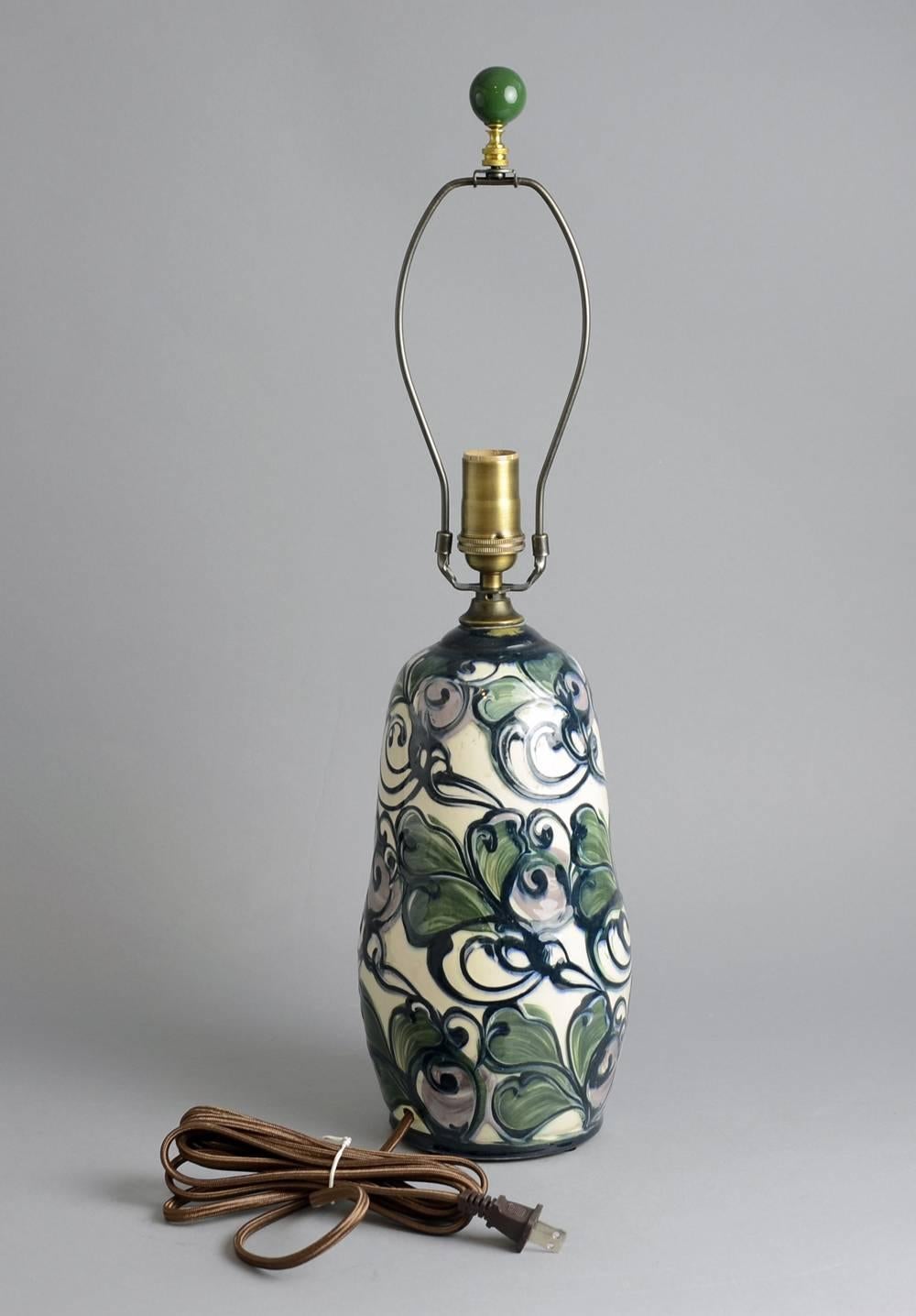 Art Nouveau Ceramic Lamp by Sofie Lundstein for Herman a. Kahler Keramik, 1910s-1920s For Sale