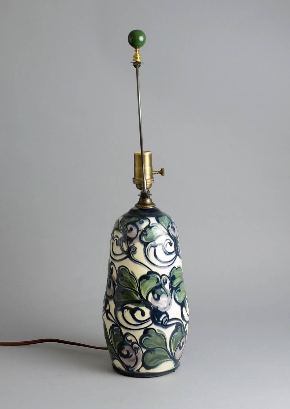 Danish Ceramic Lamp by Sofie Lundstein for Herman a. Kahler Keramik, 1910s-1920s For Sale
