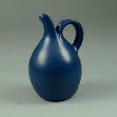 Stoneware Jug with Matte Blue Glaze by Eva Staehr Nielsen for Saxbo, Denmark