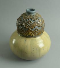 Hand-Carved Stoneware Vase by Joseph Mougin