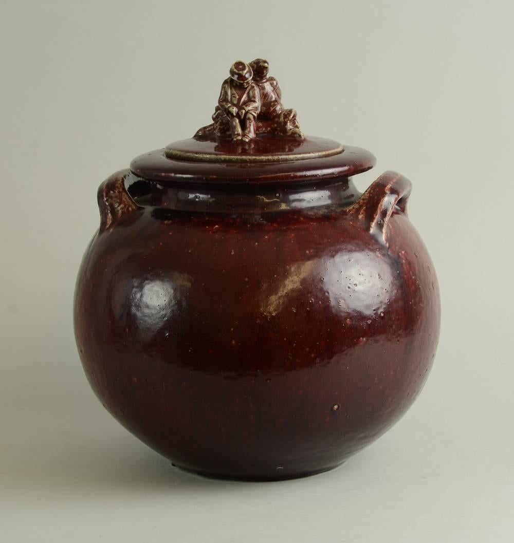 Arts and Crafts Large Jar with Oxblood Glaze by Bode Willumsen for Royal Copenhagen For Sale