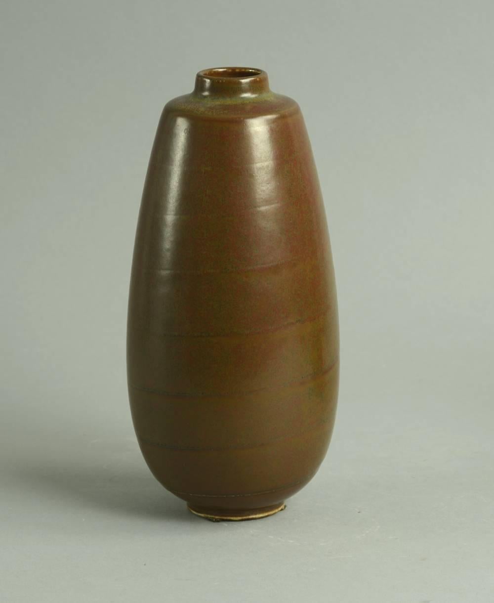 Danish Three Vases with Matte Brown Glaze by Saxbo, Denmark For Sale