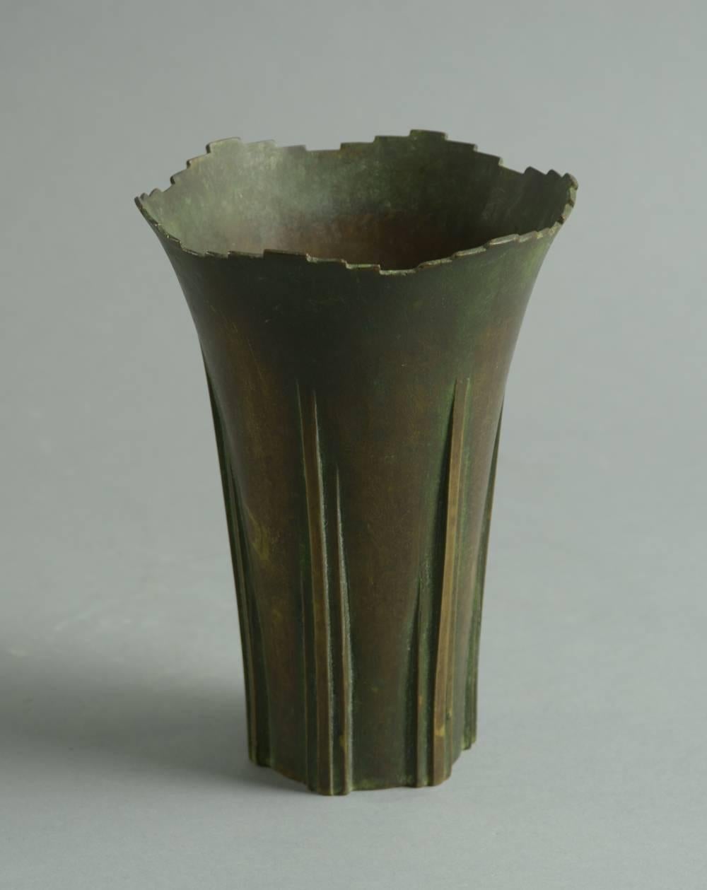 Art Deco Bronze Vase by Thorild Knutsson For Sale