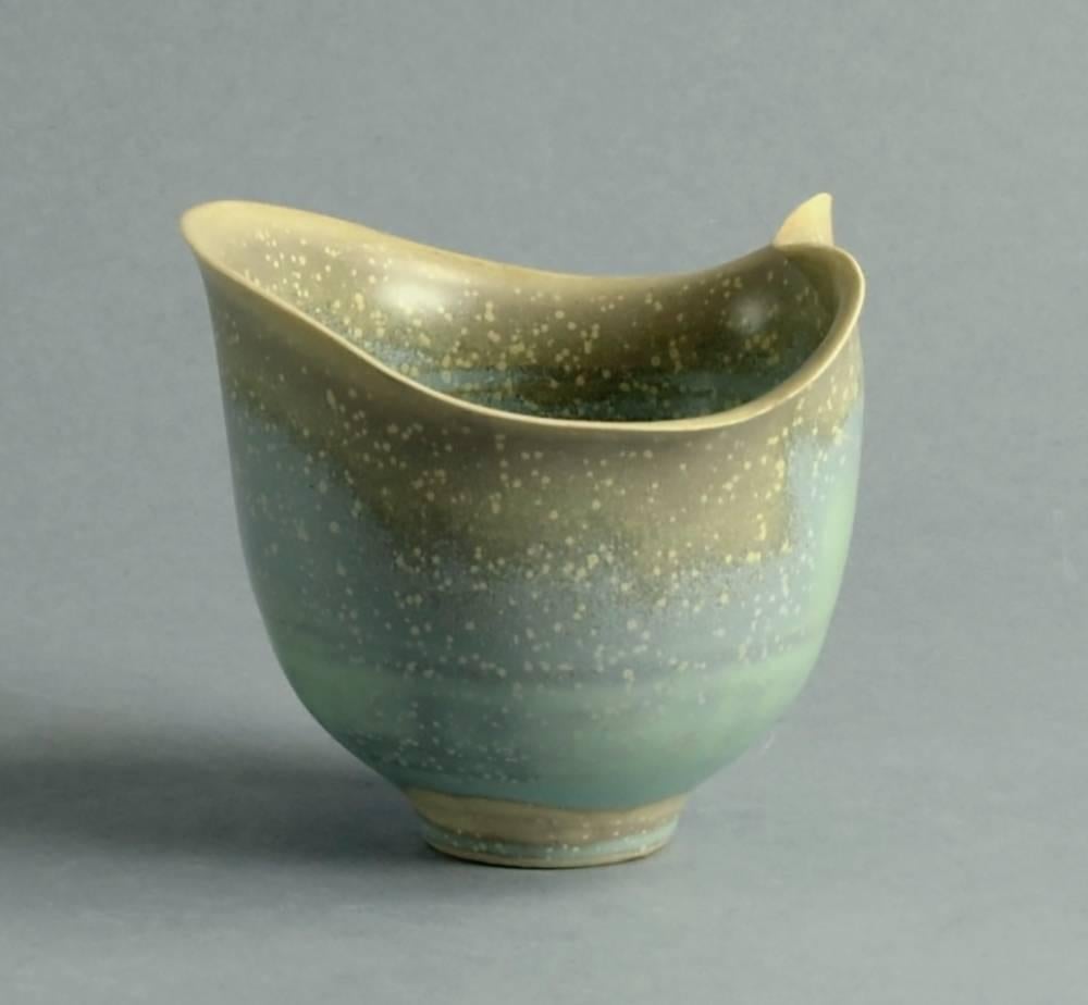 1. Unique stoneware vase with speckled blue-gray glaze, 1962.
Measures: Height 3 1/4