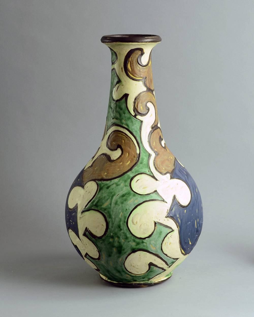 Art Nouveau Monumental Vase by Jens Thirslund for Herman Kahler Keramik For Sale