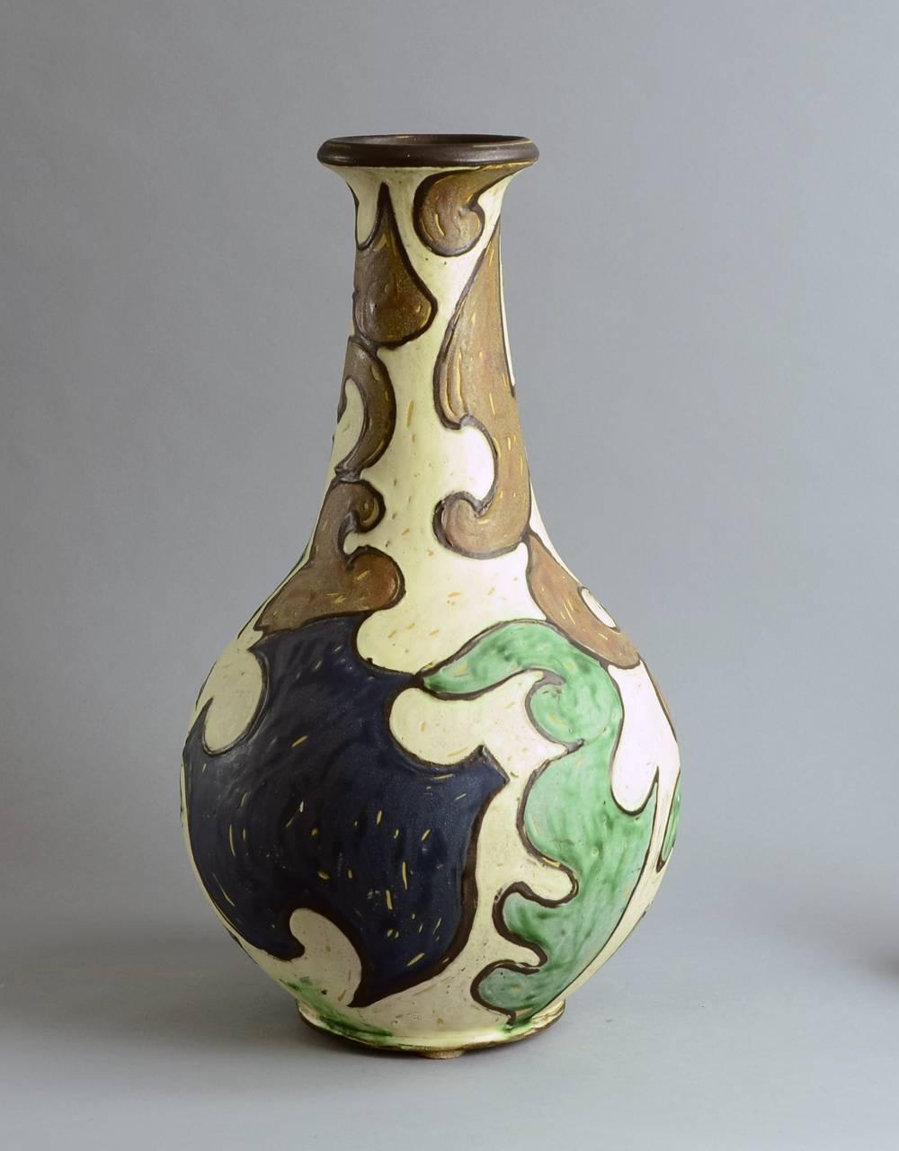 Glazed Monumental Vase by Jens Thirslund for Herman Kahler Keramik For Sale