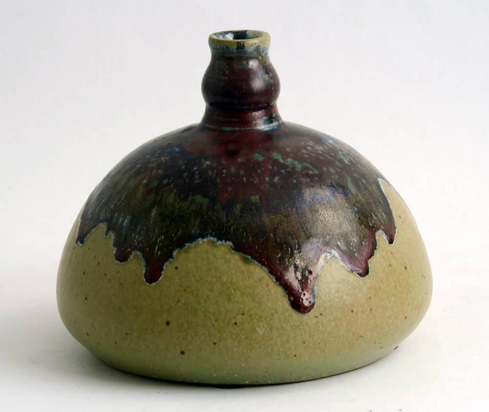 Art Nouveau Vase with Dripping Oxblood Glaze by Patrick Nordstrom for Royal Copenhagen For Sale