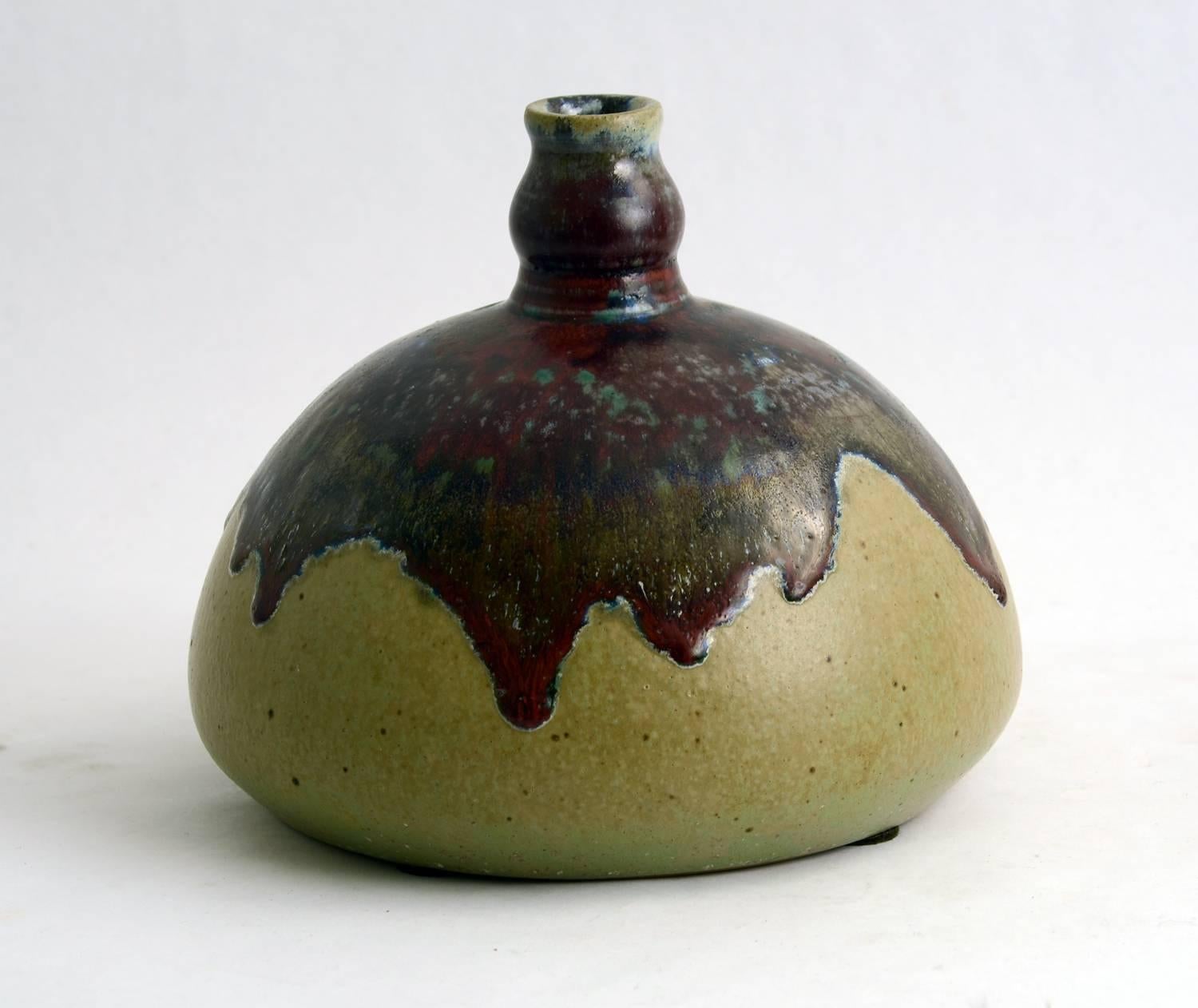 Danish Vase with Dripping Oxblood Glaze by Patrick Nordstrom for Royal Copenhagen For Sale