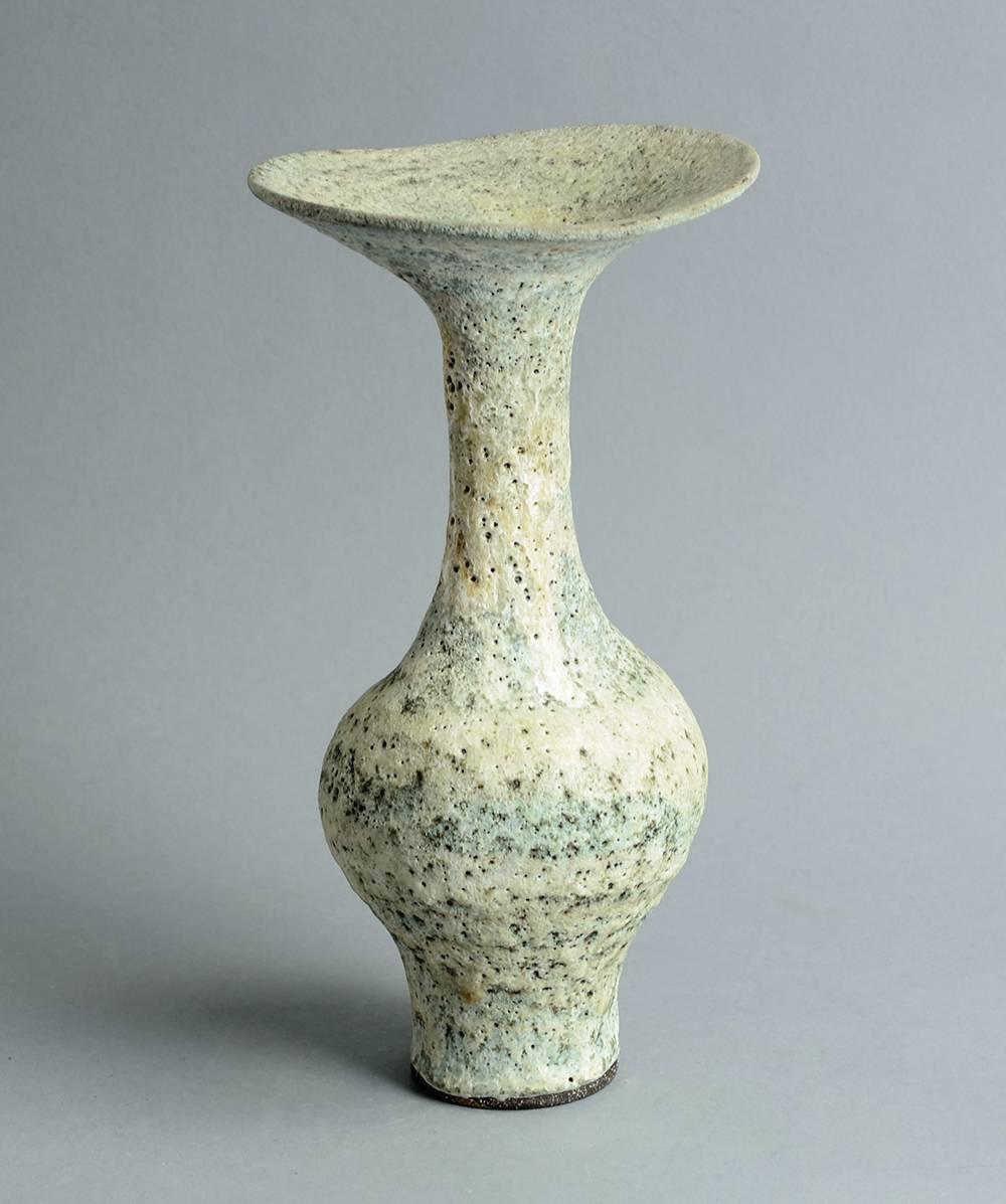 Mid-Century Modern Vase with Volcanic Glaze by Lucie Rie For Sale