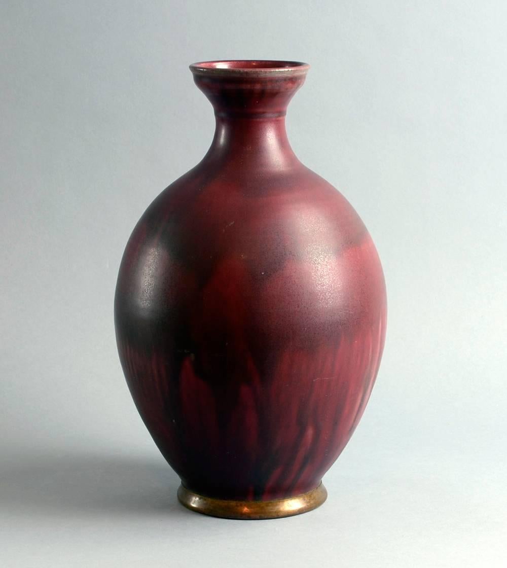Glazed Vase with Oxblood Glaze by Carl Halier for Royal Copenhagen