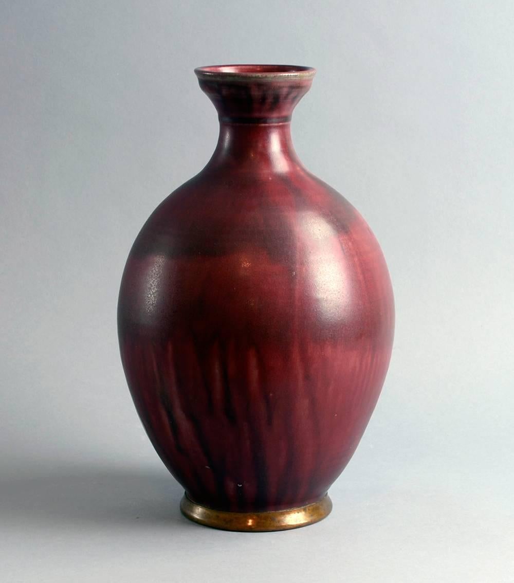 Arts and Crafts Vase with Oxblood Glaze by Carl Halier for Royal Copenhagen