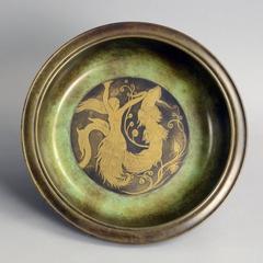 Bronze Bowl with Inlaid Decoration by Just Andersen