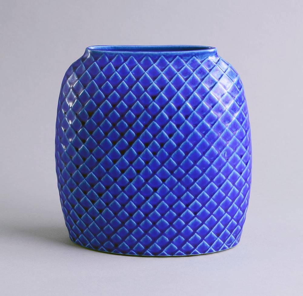 "Reptil" vase with dark blue glaze, 1960s.