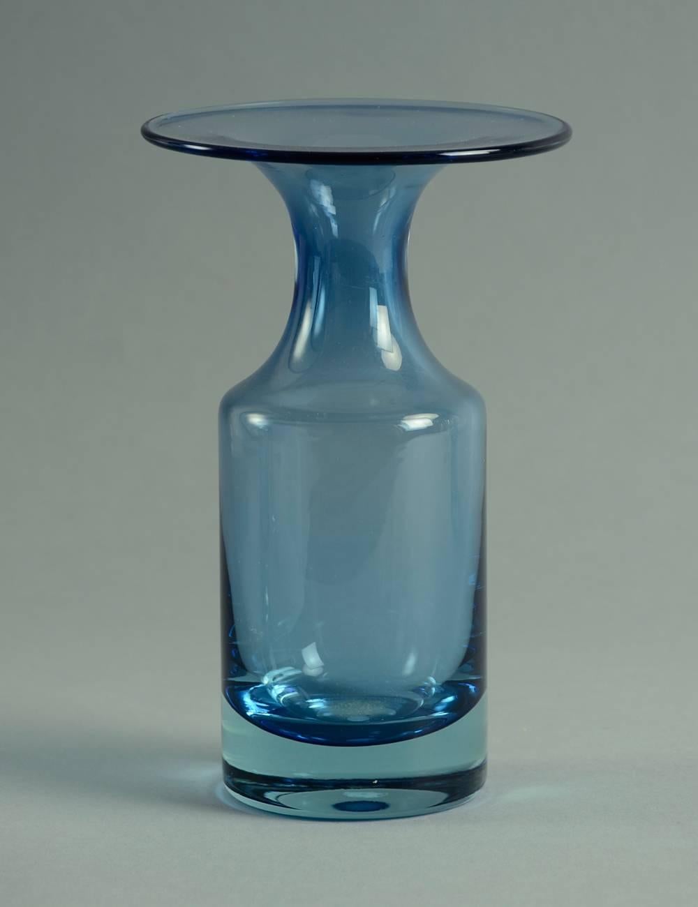 Art Glass Tapio Wirkkala for Iittala, Set of Three Blue Vases For Sale
