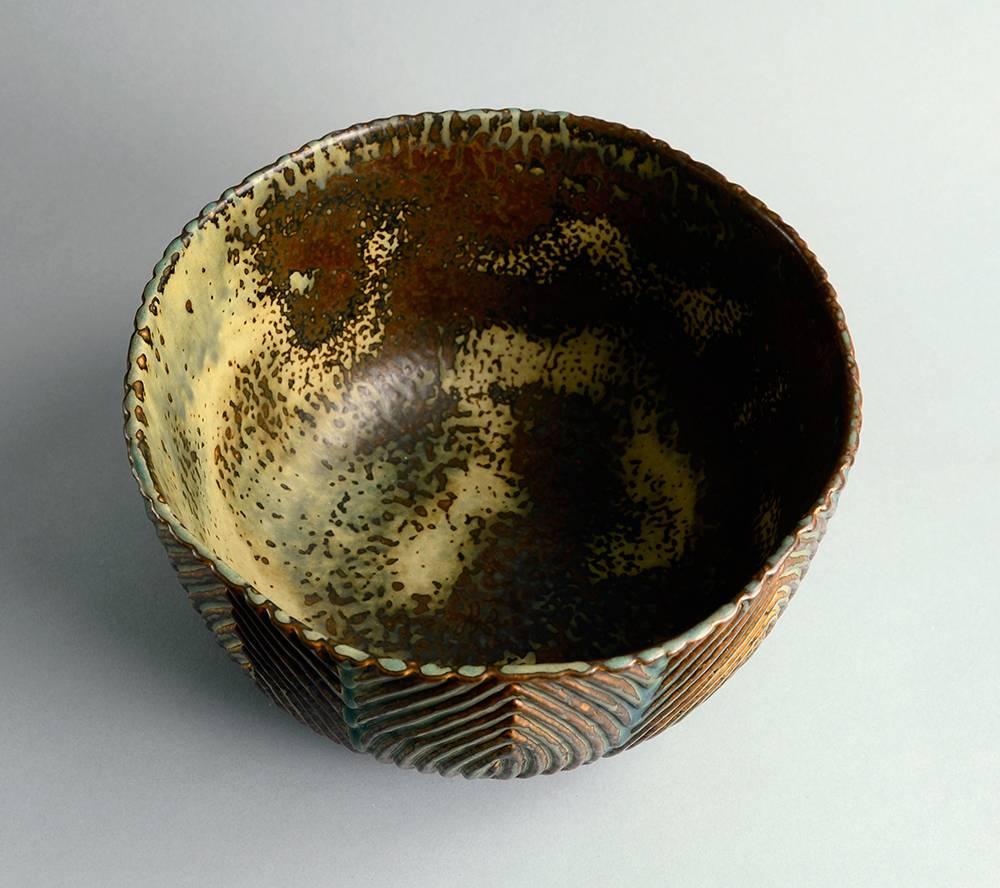 Danish Large Bowl with Sung Glaze by Axel Salto