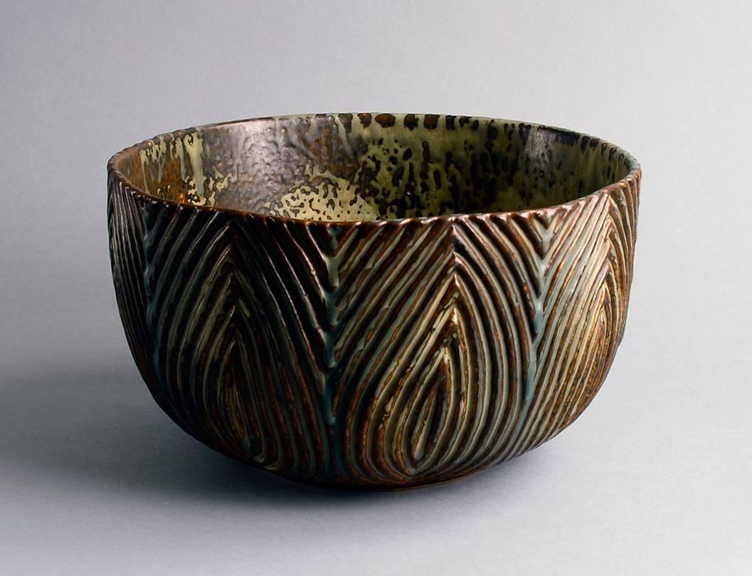 Glazed Large Bowl with Sung Glaze by Axel Salto
