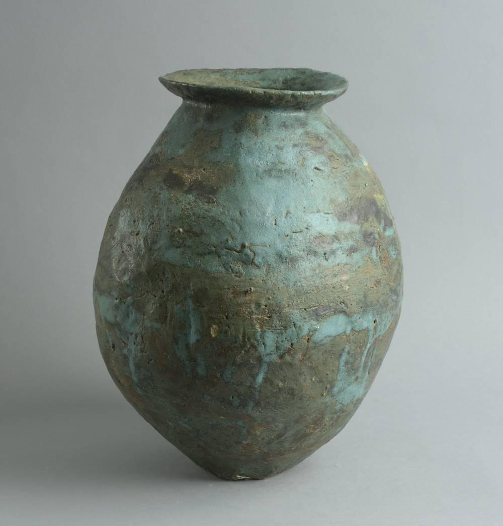 Mid-Century Modern Unique Vase of Mixed Clays by Ewen Hendersen For Sale