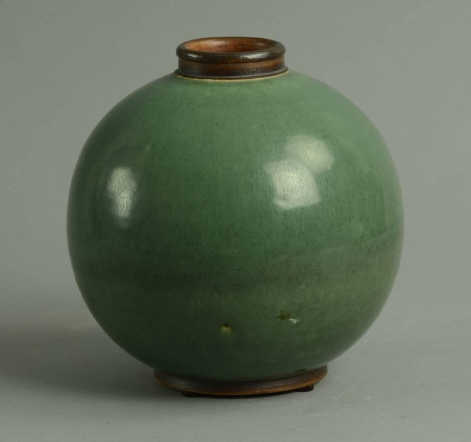 1. Stoneware vase with semi gloss turquoise glaze, 1930s-40s.
Height 6 1/4