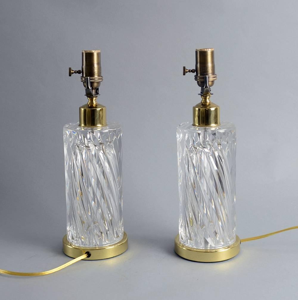 Pair of Lamps by Olle Alberius for Orrefors In Excellent Condition For Sale In New York, NY