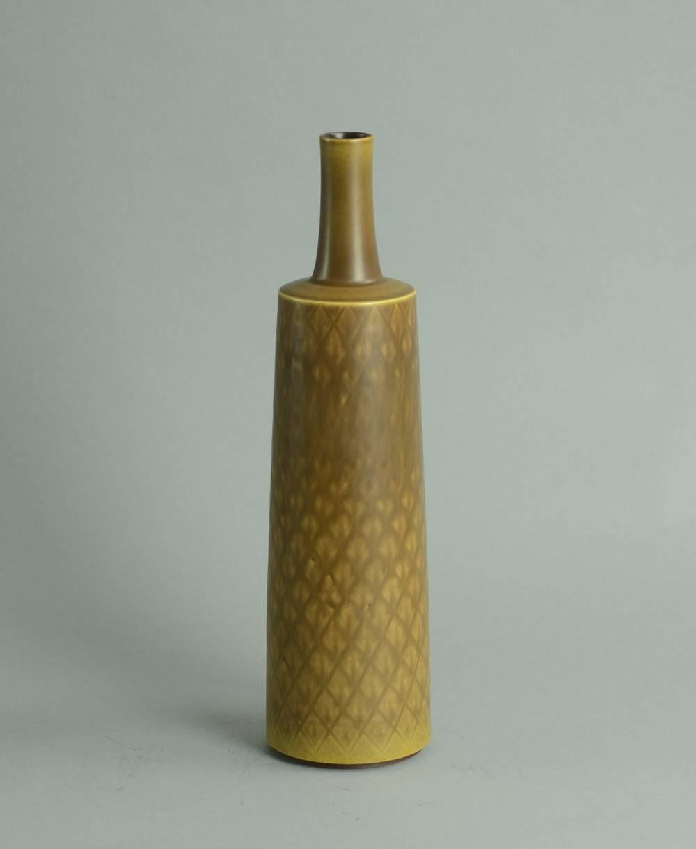 Scandinavian Modern Unusual Patterned Vase by Berndt Friberg for Gustavsberg For Sale