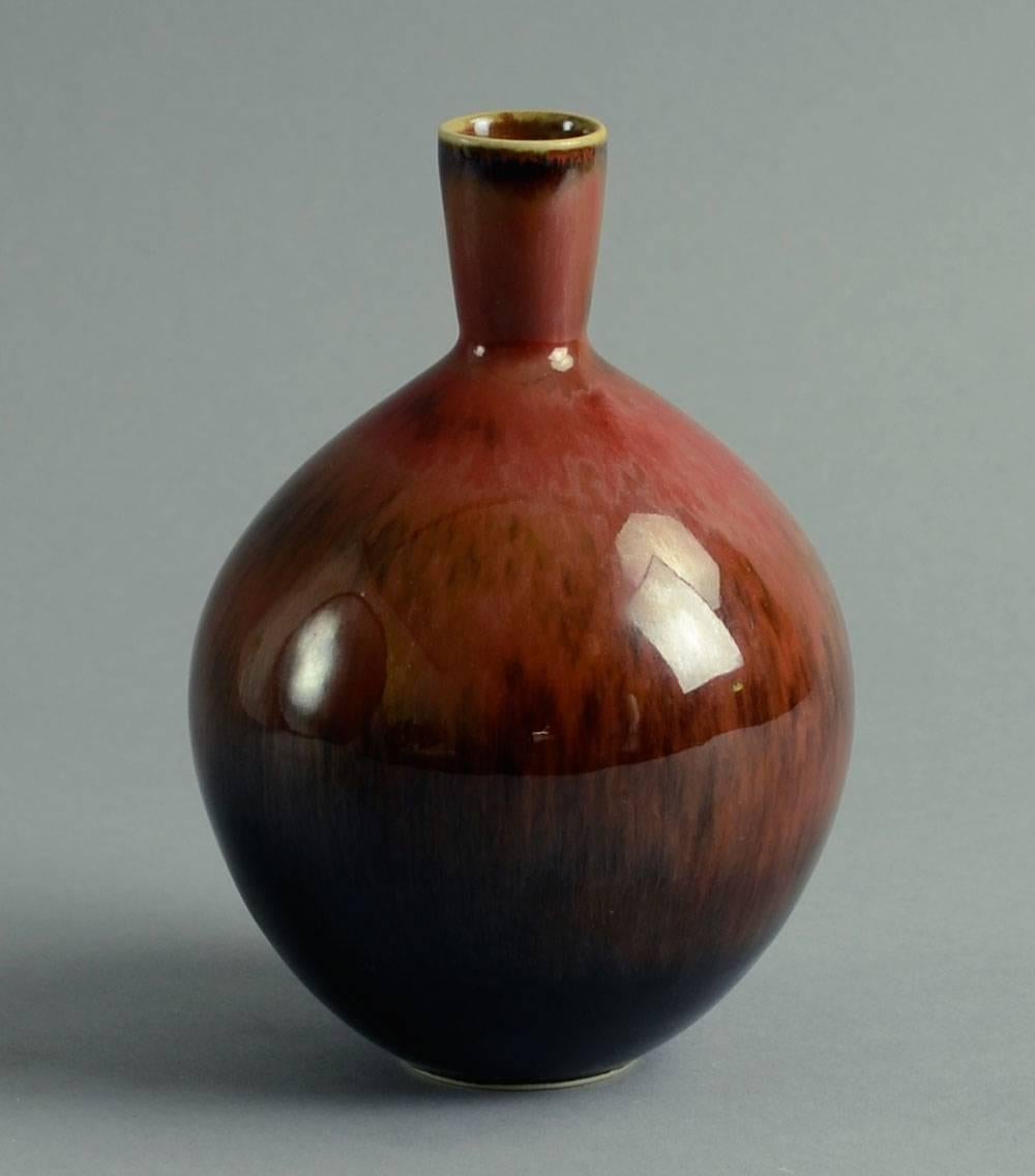 Five Vases with Glossy Brown Glaze by Carl Harry Stalhane for Rorstrand For Sale 2