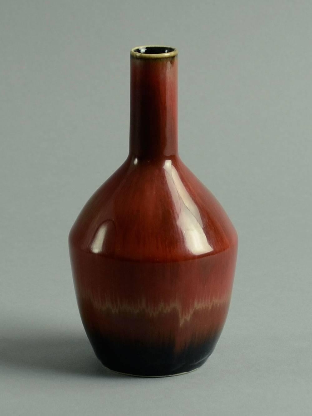 Swedish Five Vases with Glossy Brown Glaze by Carl Harry Stalhane for Rorstrand For Sale