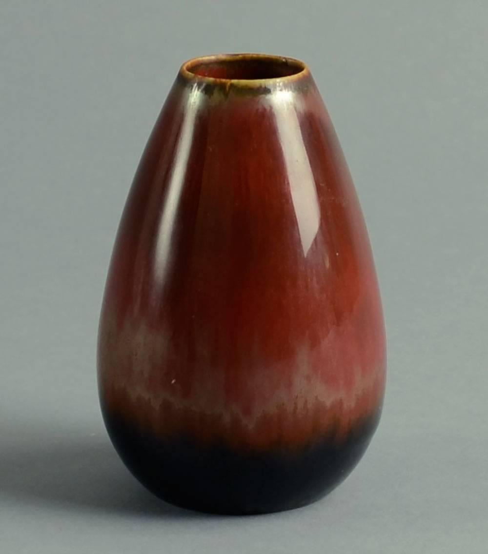 20th Century Five Vases with Glossy Brown Glaze by Carl Harry Stalhane for Rorstrand For Sale