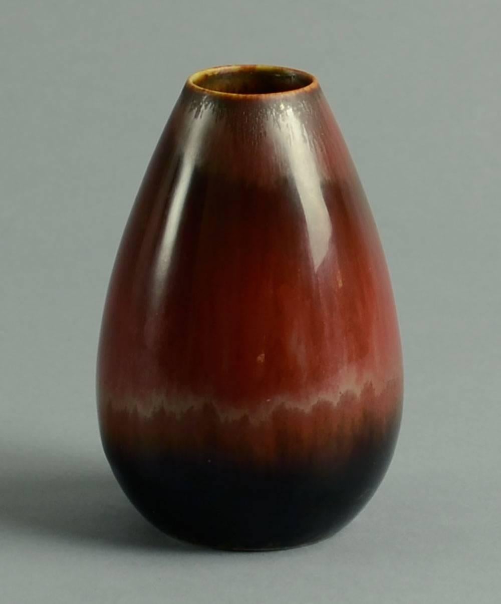 Ceramic Five Vases with Glossy Brown Glaze by Carl Harry Stalhane for Rorstrand For Sale