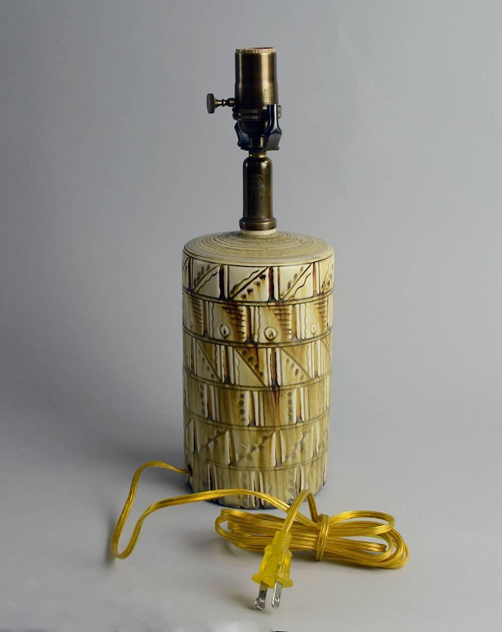 Art Deco Ceramic Lamp by Gertrude Lonegren for Rörstrand For Sale