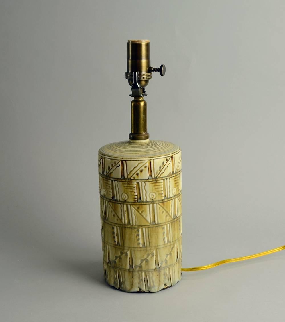 Swedish Ceramic Lamp by Gertrude Lonegren for Rörstrand For Sale