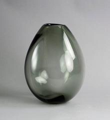 "Soap Bubble" Handblown Vase in Gray Glass by Per Lutken for Holmegaard, 1960s