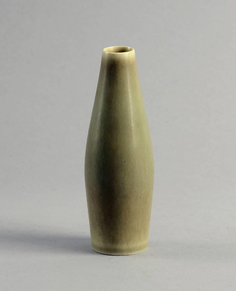 Group of Vases with Pale Olive Haresfur Glaze by Palshus, Denmark, 1950s-1960s For Sale 1