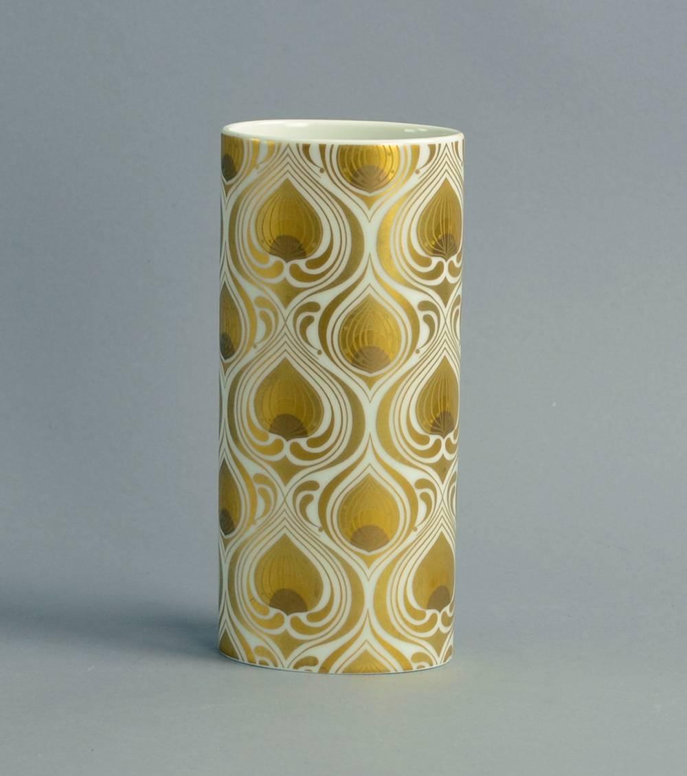 20th Century Three Porcelain Vases with Gold Decoration by Bjorn Wiinblad for Rosenthal For Sale