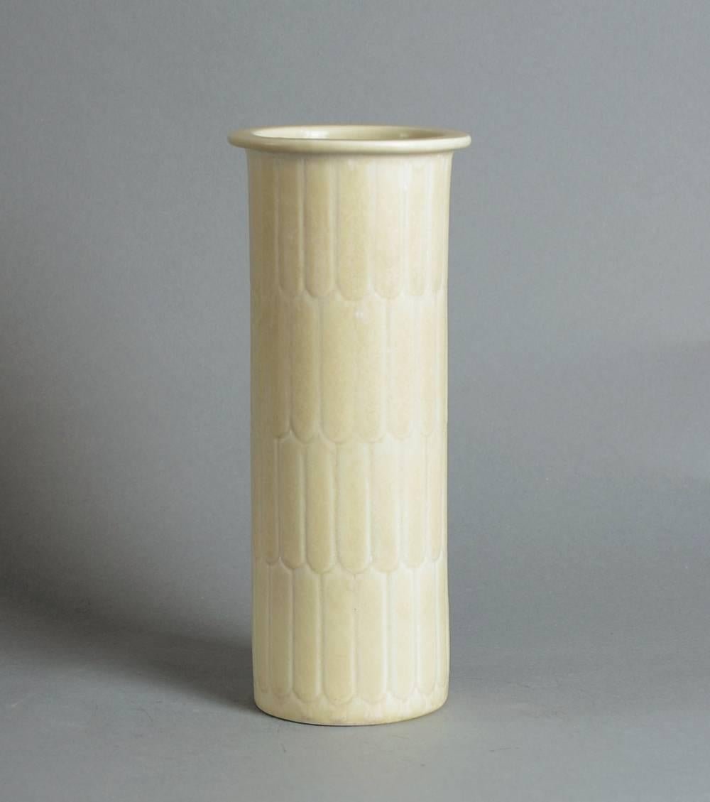 20th Century Three Vases with White Glaze by Gunnar Nylund for Rorstrand, 1940s-1960s For Sale