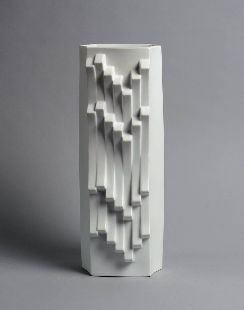 Mid-20th Century Three Op-Art Vases by Lorenz Hutschenreuther, Germany, 1960s For Sale