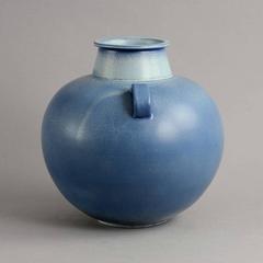Three Vases with Blue and White Glaze by Gunnar Nylund for Rörstrand, Sweden