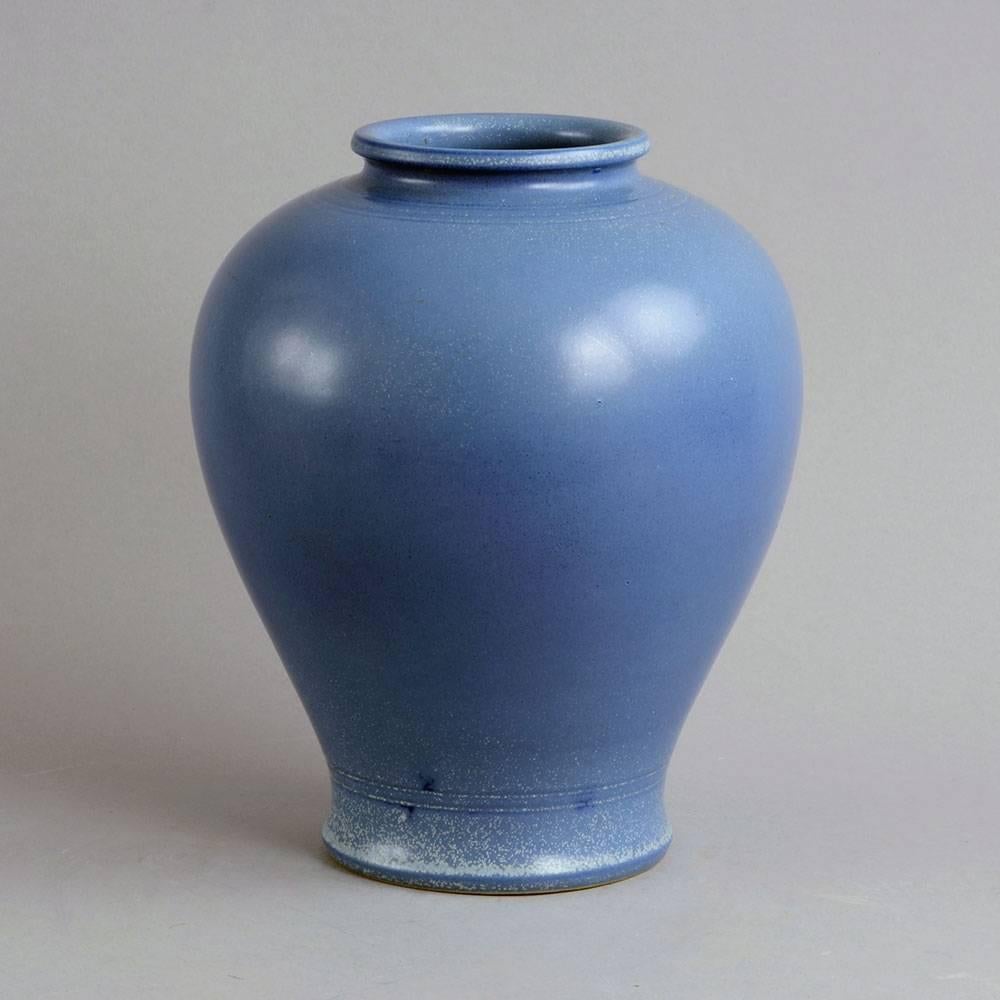 Ceramic Three Vases with Blue and White Glaze by Gunnar Nylund for Rörstrand, Sweden For Sale