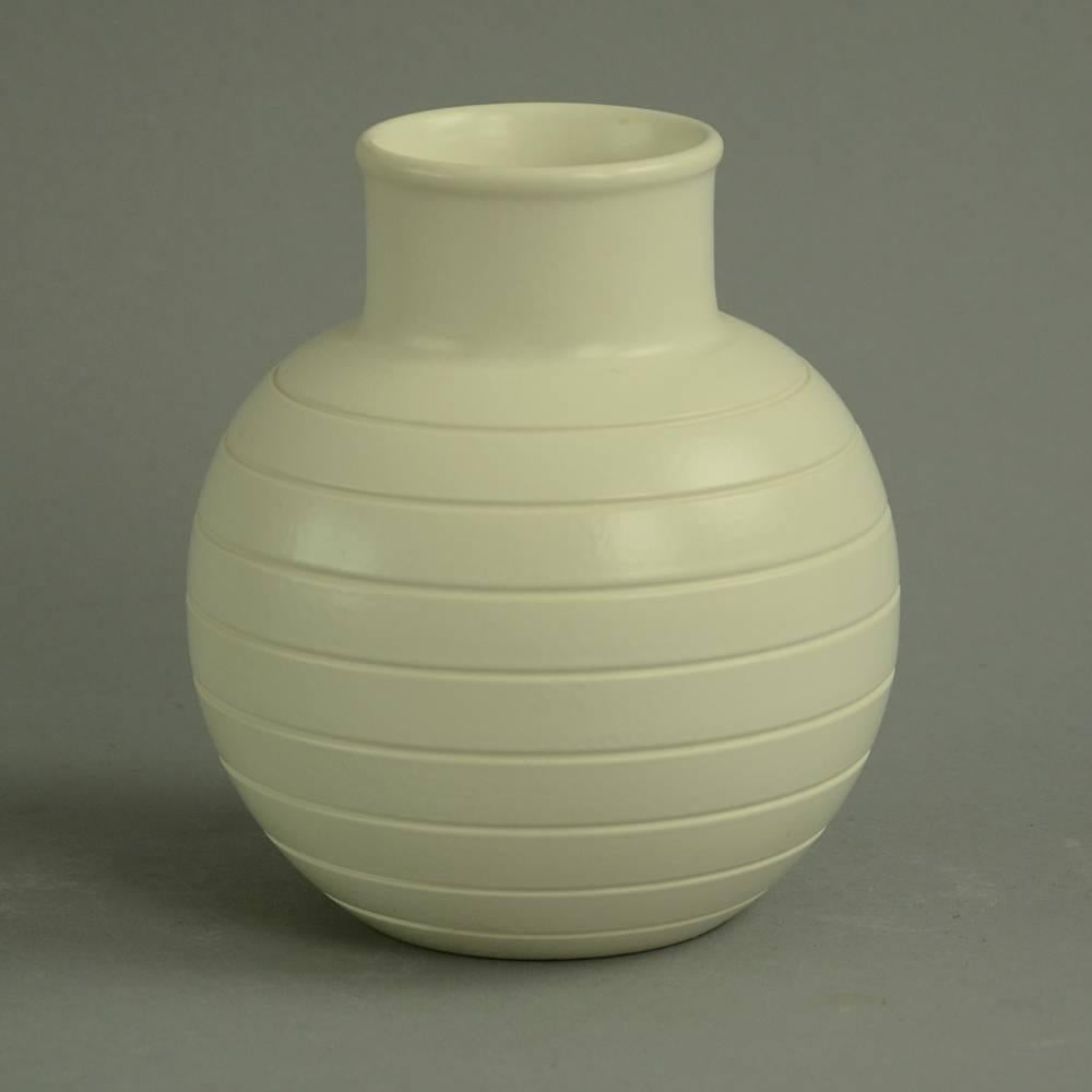 Glazed Set of Three Vases by Keith Murray for Wedgwood, 1930s For Sale