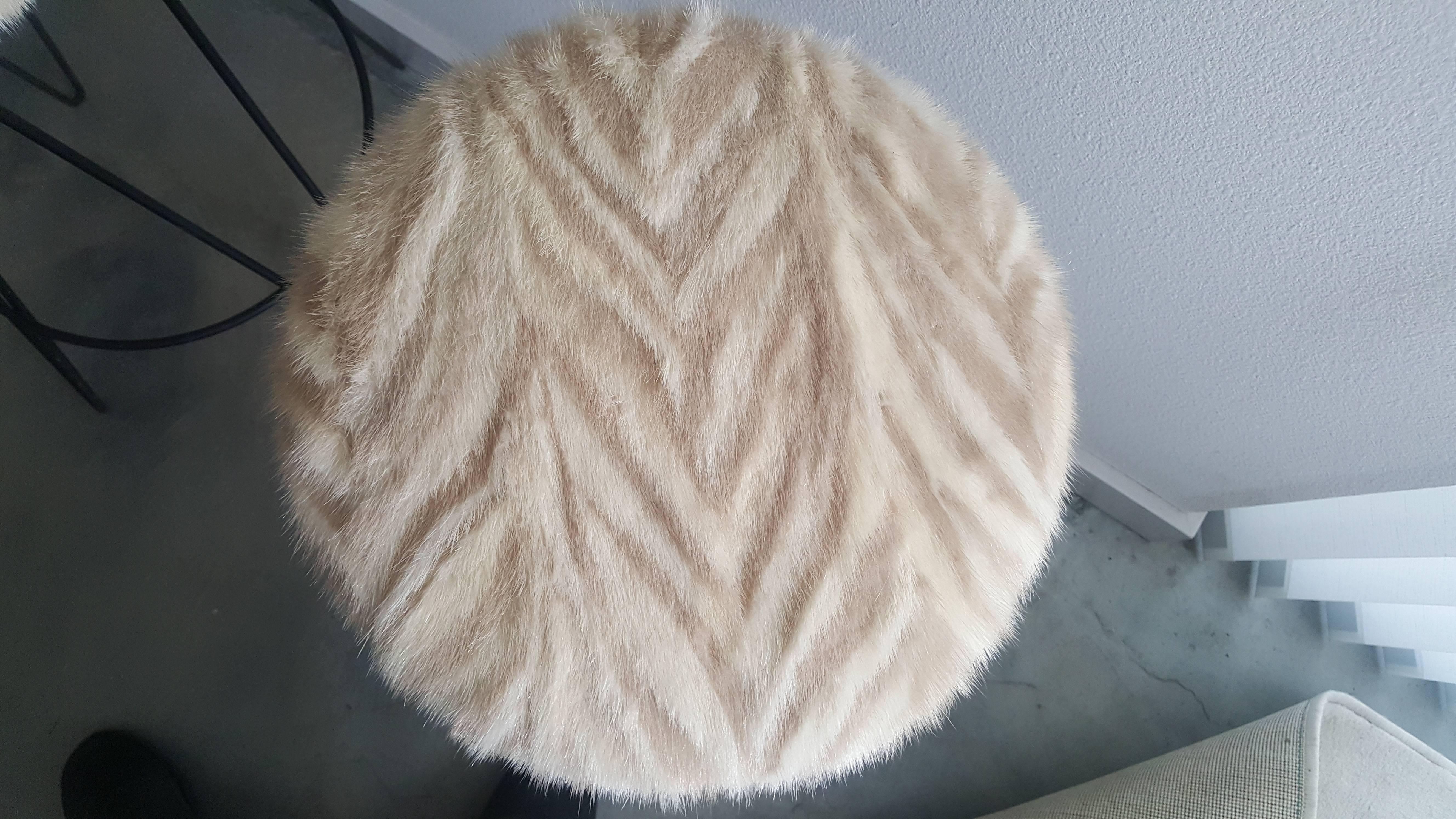 Fur Set of Four Thinline of California Mink Upholstered Bar Stools