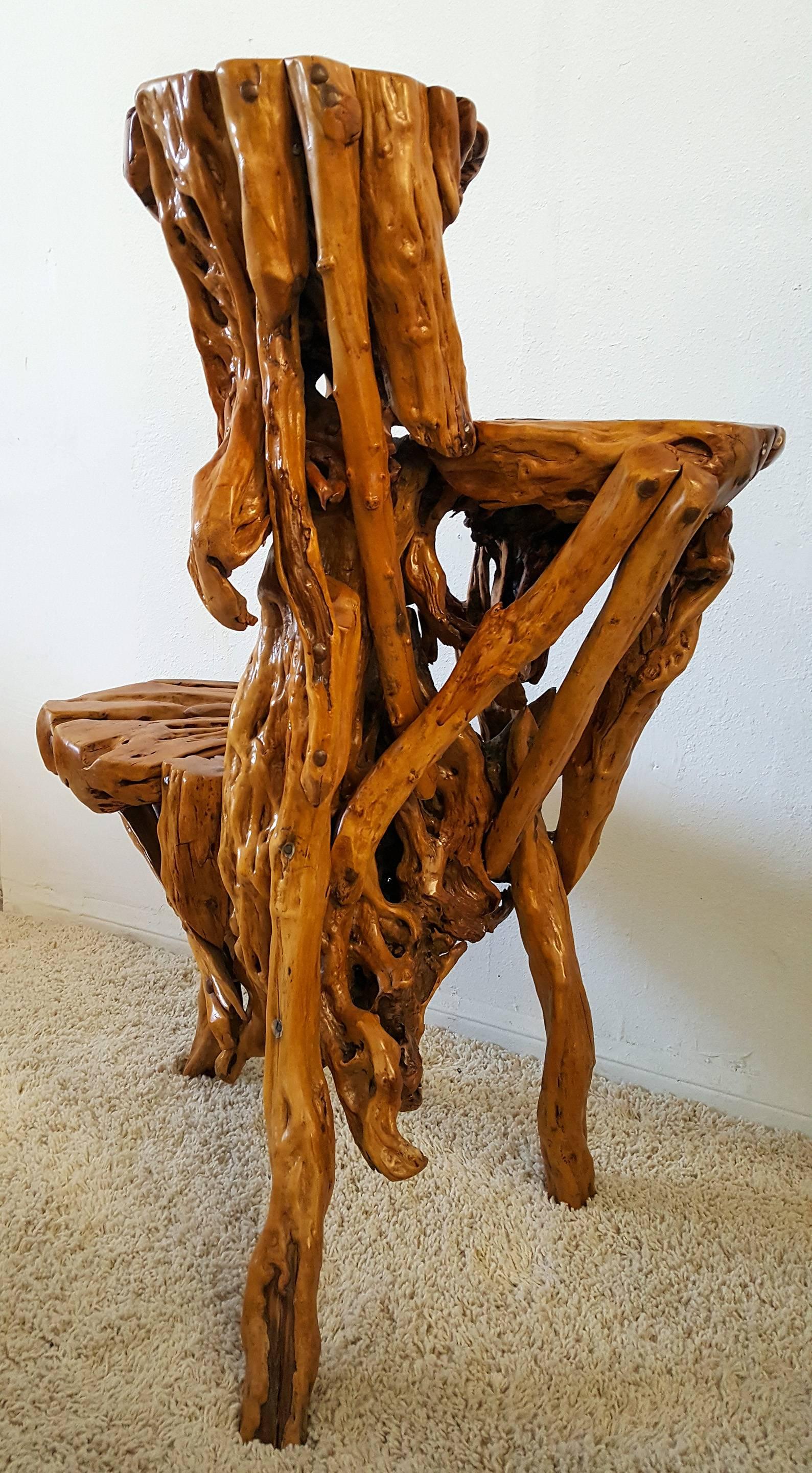 Chinese Sculptural Three-Tiered Root Wood Table In Good Condition In Culver City, CA